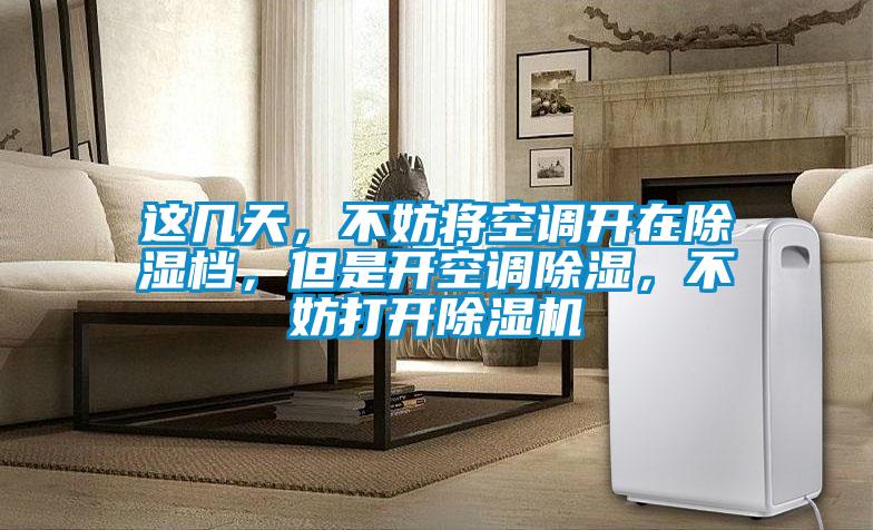 這幾天，不妨將空調(diào)開在除濕檔，但是開空調(diào)除濕，不妨打開除濕機(jī)