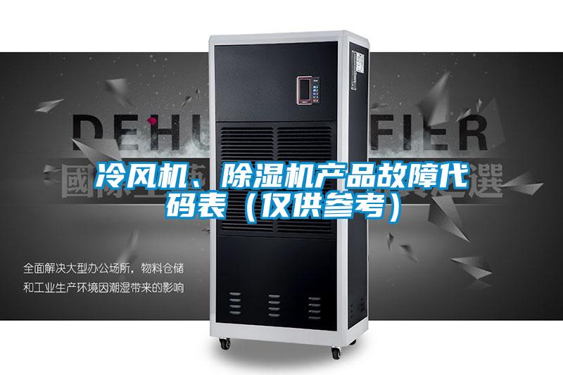 冷風(fēng)機、除濕機產(chǎn)品故障代碼表（僅供參考）
