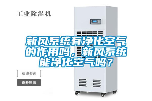 新風(fēng)系統(tǒng)有凈化空氣的作用嗎，新風(fēng)系統(tǒng)能凈化空氣嗎？