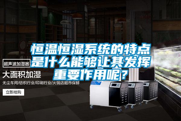 恒溫恒濕系統(tǒng)的特點是什么能夠讓其發(fā)揮重要作用呢？