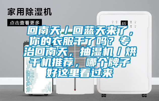 回南天／回藍(lán)天來(lái)了，你的衣服干了嗎？專治回南天，抽濕機(jī)／烘干機(jī)推薦，哪個(gè)牌子好這里看過來(lái)